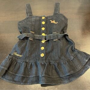 Rocawear Toddler Denim Pleated Belted Dress Dark Wash